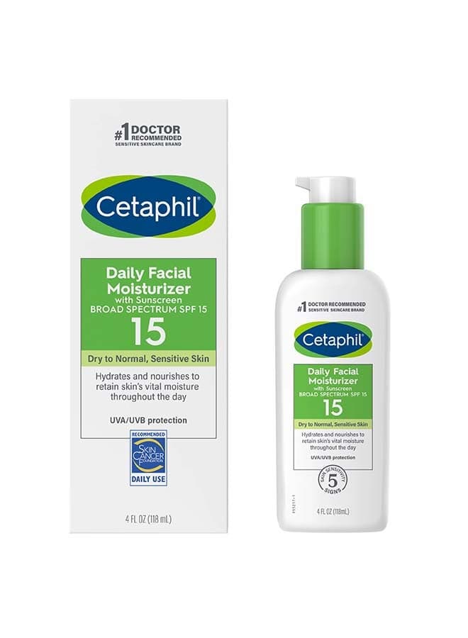 Daily Facial Moisturizer with Sunscreen SPF15 Sensitive Skin Pack Of 2 2x118ml