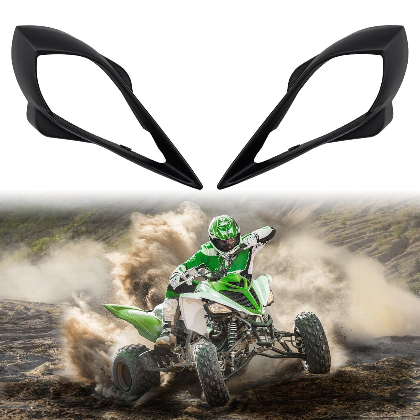 CPOWACE Left Right Headlight Covers Compatible with 20062022 Yamaha Raptor 700 250 350 YFZ 450 YFZ450R YFZ450X Wolverine 350 450 Head Lamp Trim Cover Accessories Replacement for 5TG841660100