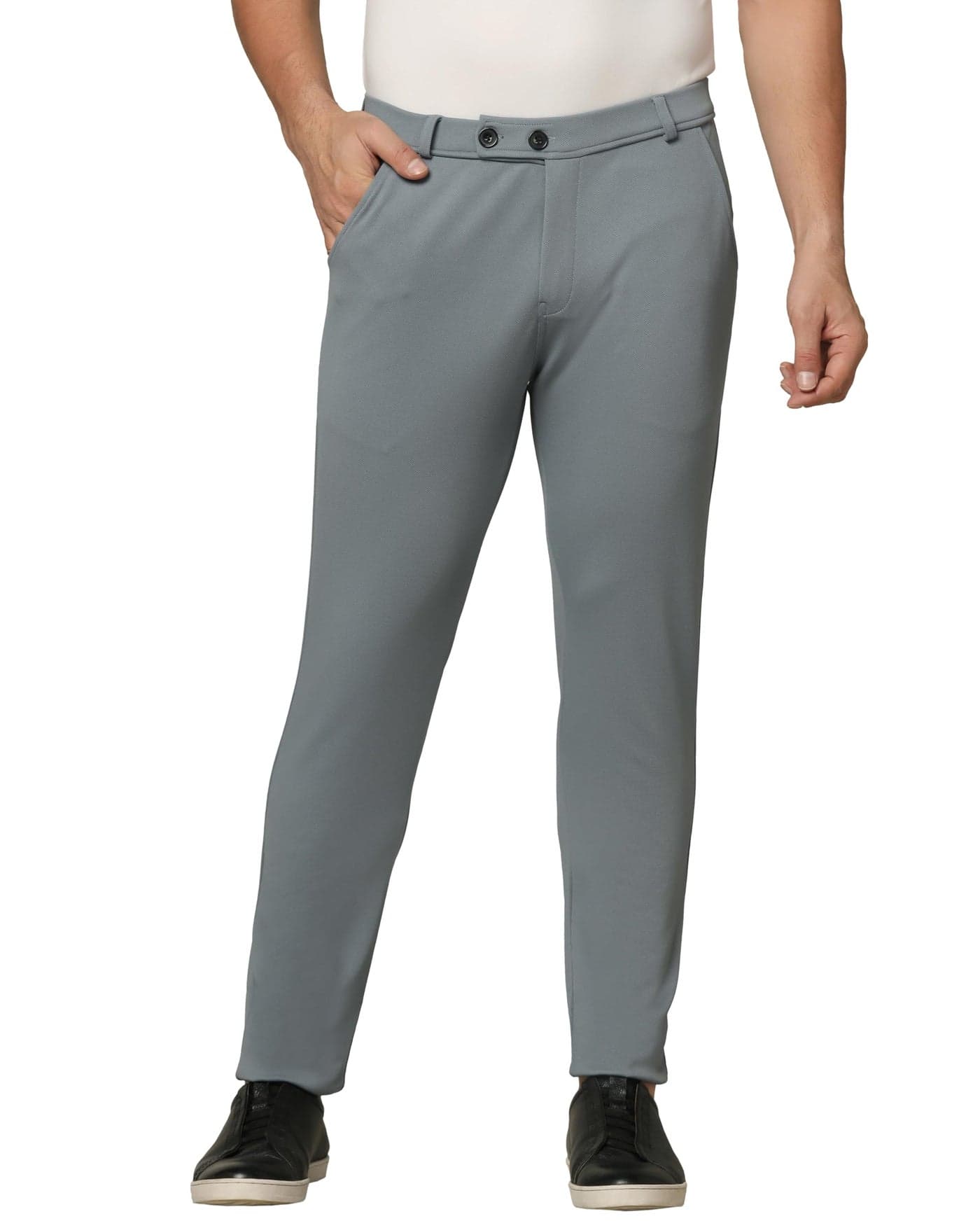 TOPLOT Men's Formal Trouser | Slim Fit Tailored Design | Comfortable, Structured Look with Clean Finish | Elegant Styling for Daily Use | Office, Formal & Business Wear (Formal-5068-Metal-36)