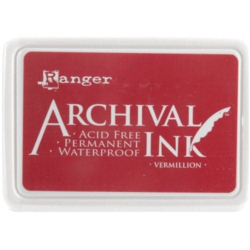 Ranger Archival Ink AIP30461 Vermillion Dye Permanent Waterproof Ink Pad Multicolor