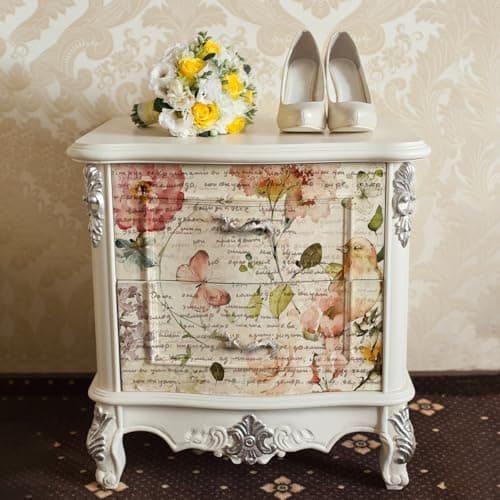 Flortlias Large Decoupage Paper for Furniture Floral Printed Tissue Paper for Furniture DIY Crafts Rice Papers Vintgae Watercolor RoseLetter 1654 x1969