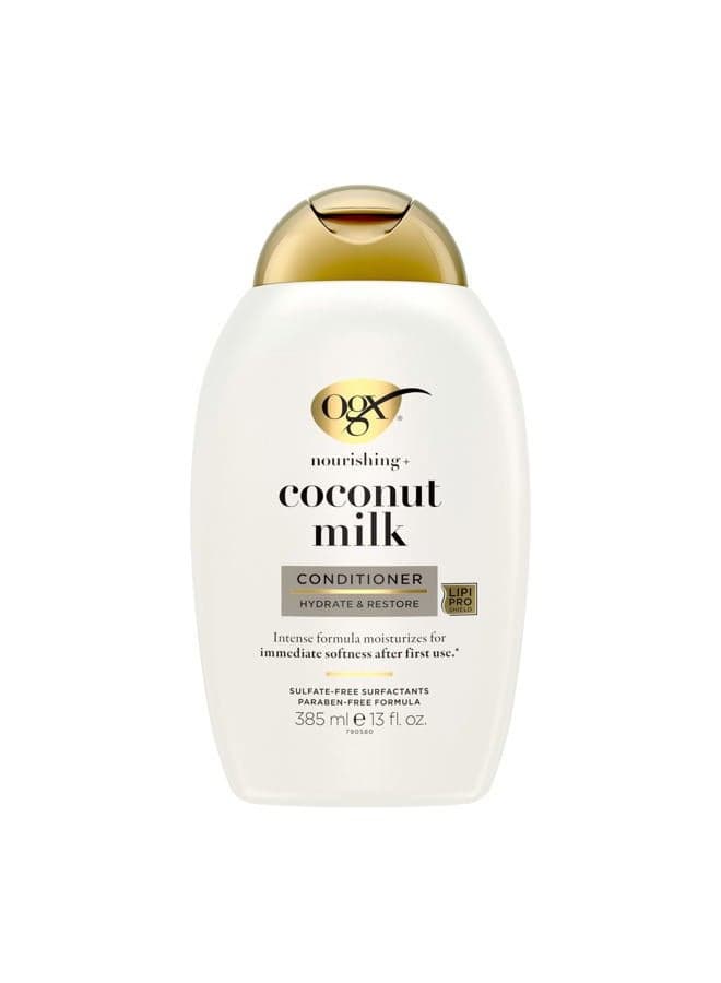 Nourishing + Coconut Milk Conditioner, Hydrating & Restoring Conditioner Moisturizes for Soft Hair After the First Use, Parabens-Free, Sulfate-Free Surfactants, 13 fl. Oz