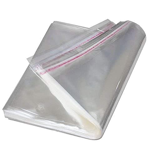 Securement Plastic Transparent Poly Bags For Packing Saree Cloth Sealable | Used For Saree Packing, Shirts Packing,Bopp Poly Bags Self Adhesive (100, 14x18)