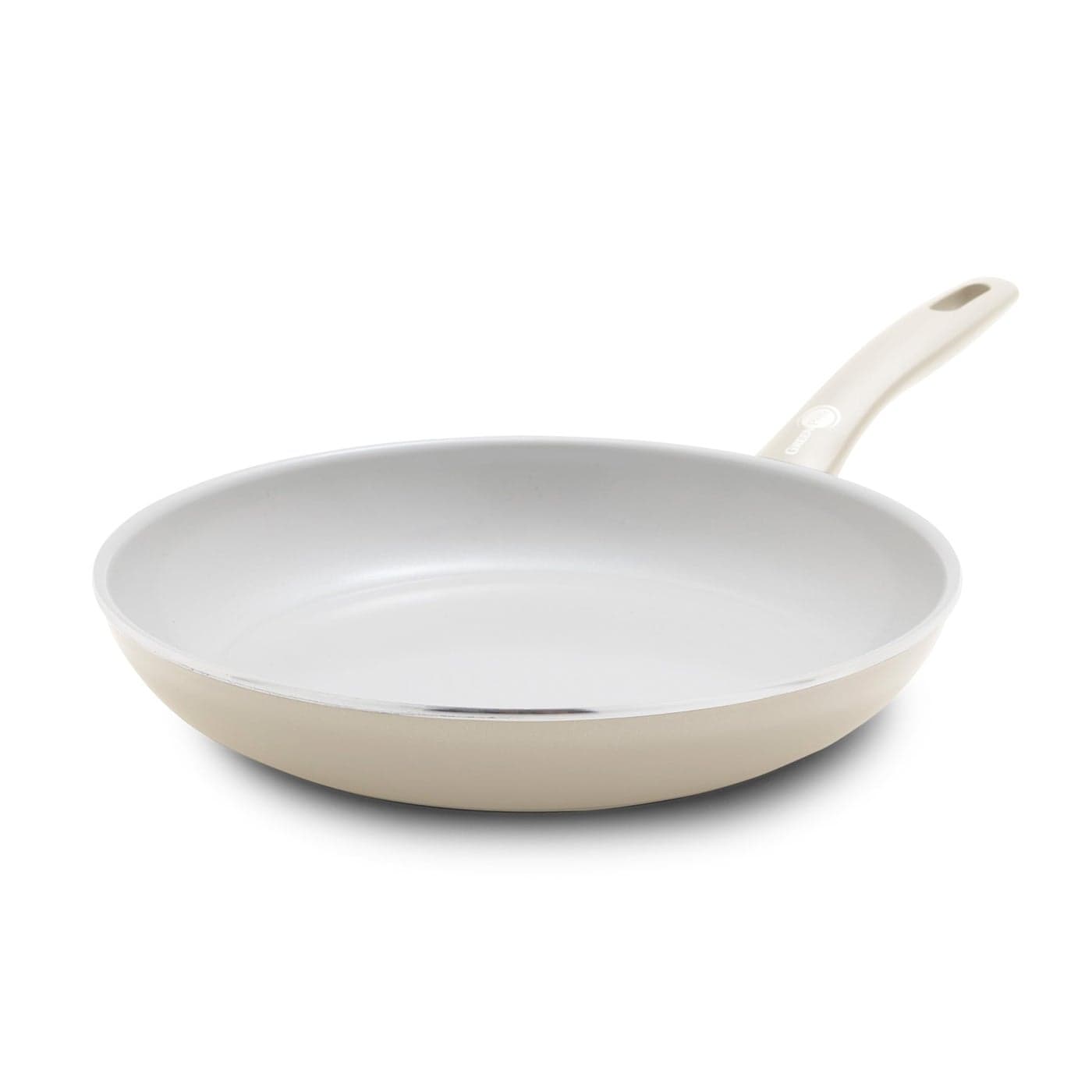 GreenPan Dover 10 Frying Pan Skillet NonToxic PFASFree Ceramic Nonstick Coating Sear Saute Fry Egg Omlete Dishwasher Oven Safe Stay Cool Handle Easy Pour Rims Cream White