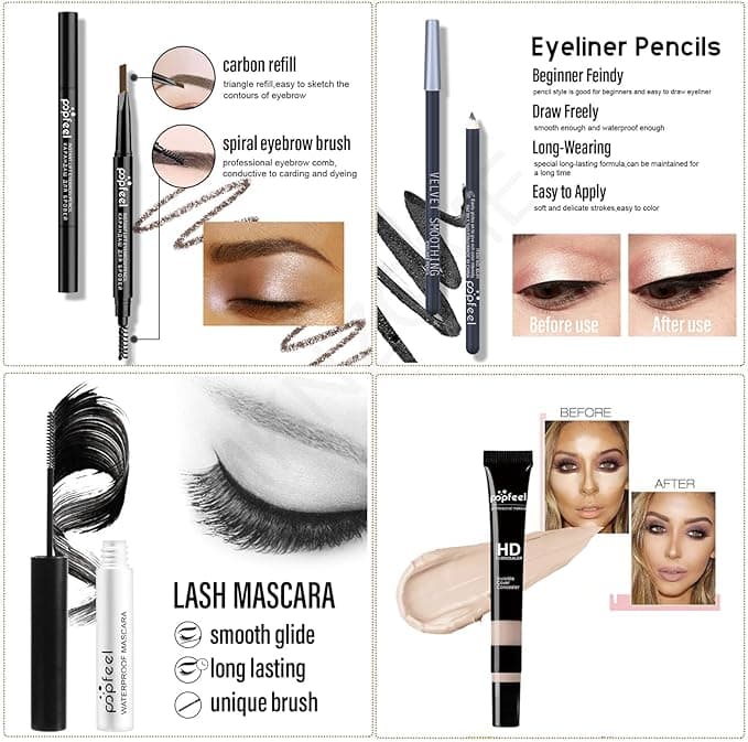 Professional Makeup SetMKNZOME Make Up Set With Makeup Bag Portable Travel Makeup Kit Birthday Xmas Makeup Gift Set Eyeshadow Palette Foudation Concealer for Women Girls