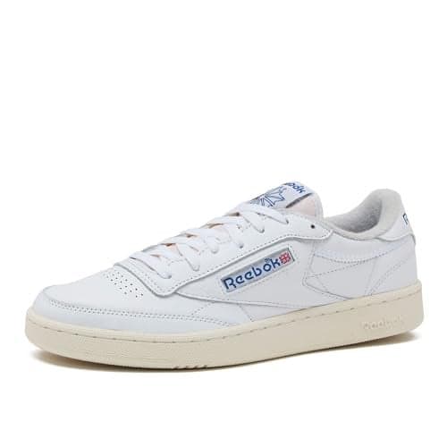 Reebok Club C Vintage Tennis Sneakers for Men, Casual White Mens Shoes, Size 7 to 15, White/Chalk/Vector Blue, 3.5