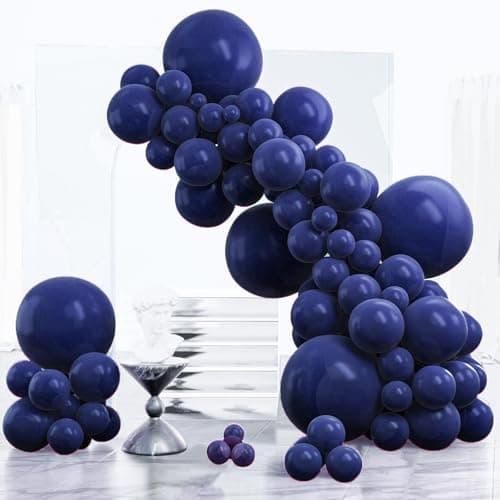 PartyWoo Navy Blue Balloons 130pcs Different Sizes of 18 12 10 5 Inch Dark Blue Balloon Arch Kit Garland for Graduation Wedding Sports Baby Shower Birthday Bachelorette Party Decorations BlueZ90