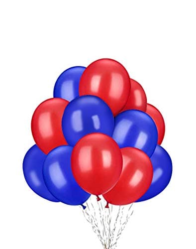 AnnoDeel 100pcs 12inch Blue Red Latex Balloons Blue Balloons Red Balloons for 4th of July USA Patriotic Party Balloons Memorial Day Party Balloons Decoration