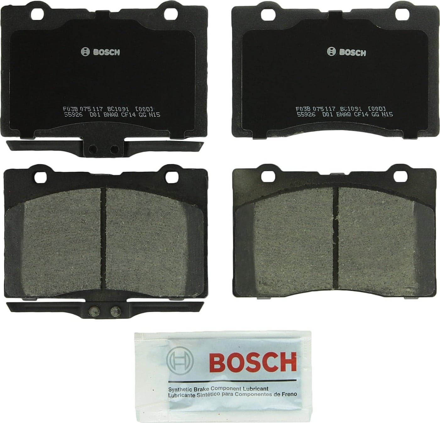 BOSCH BC1091 QuietCast Premium Ceramic Disc Brake Pad Set - Front for Select Acura RL