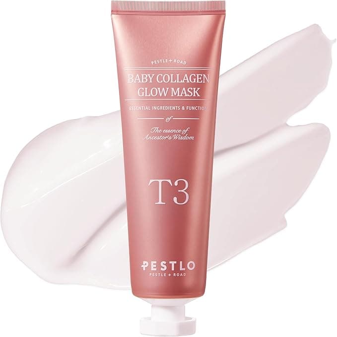 PESTLO Baby Collagen Glow Mask Korean Peel Off Mask Skincare Infused with ReallagenT3 Vegan Collagen Aginon Volufiline for Elasticity Firmness Glow Skin and Optional Overnight Use 236 floz