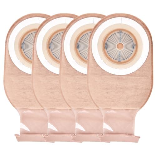 20 PCS Colostomy Bags Ostomy Supplies- Rainlotus One Piece Ostomy Bag 15mm-60mm Cut-to-Fit Drainable Pouches with Clamp Closure for Ileostomy Stoma Care(8 Clamps Included)