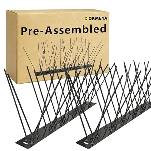KOKMEYA Bird SpikesBlack Install304 Stainless Steel Bird Deterrents Spikes for Outside to Keep Birds Away Bird Scare Devices Outdoor984FT 12Pcs
