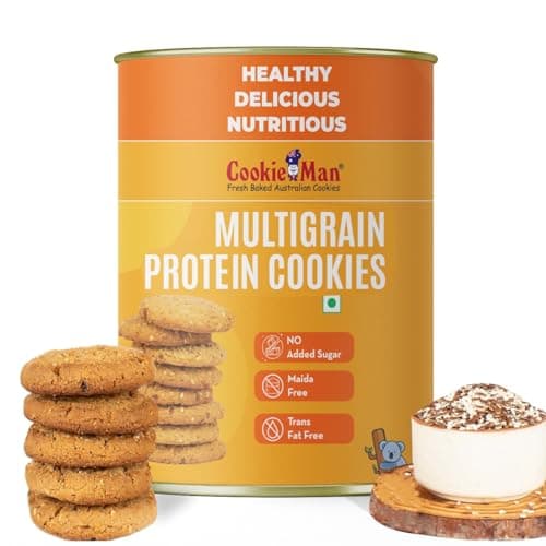CookieMan Sugar Free Multigrain Protein Cookies – 200g | Wheat, Ragi, Millets & Whey Protein | Healthy, Sugar-Free Snack, High Protein, Ideal for Fitness & Dieters