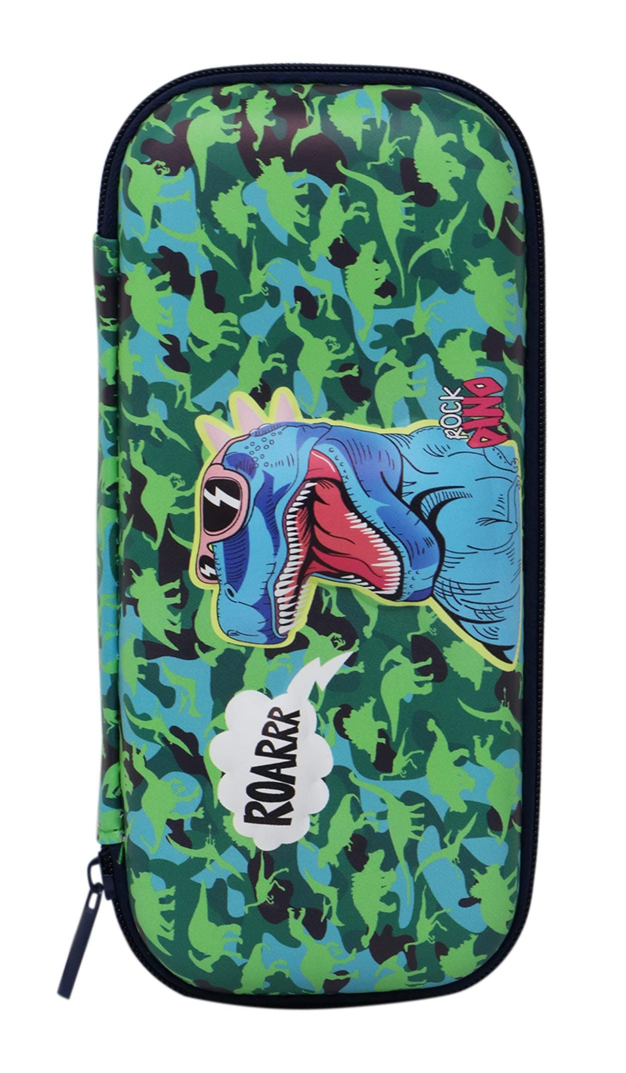 Zest 4 Toyz 3D Dinosour Cartoon Design Large Capacity Multipurpose Pencil Pouch, Pencil Case Stationary Orgnizer with Compartmen for School Kids, Girls Size-23 * 11 * 4 cm-Green
