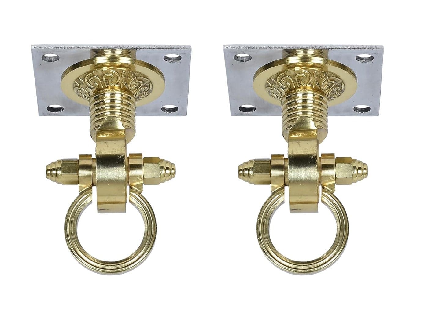 TRENDY CREATION HUB Swing Chair Hanging Hooks and Brass Jhula Heavy Duty Hooks for Hanging with Anchor Bolt Fastener Pack of 2