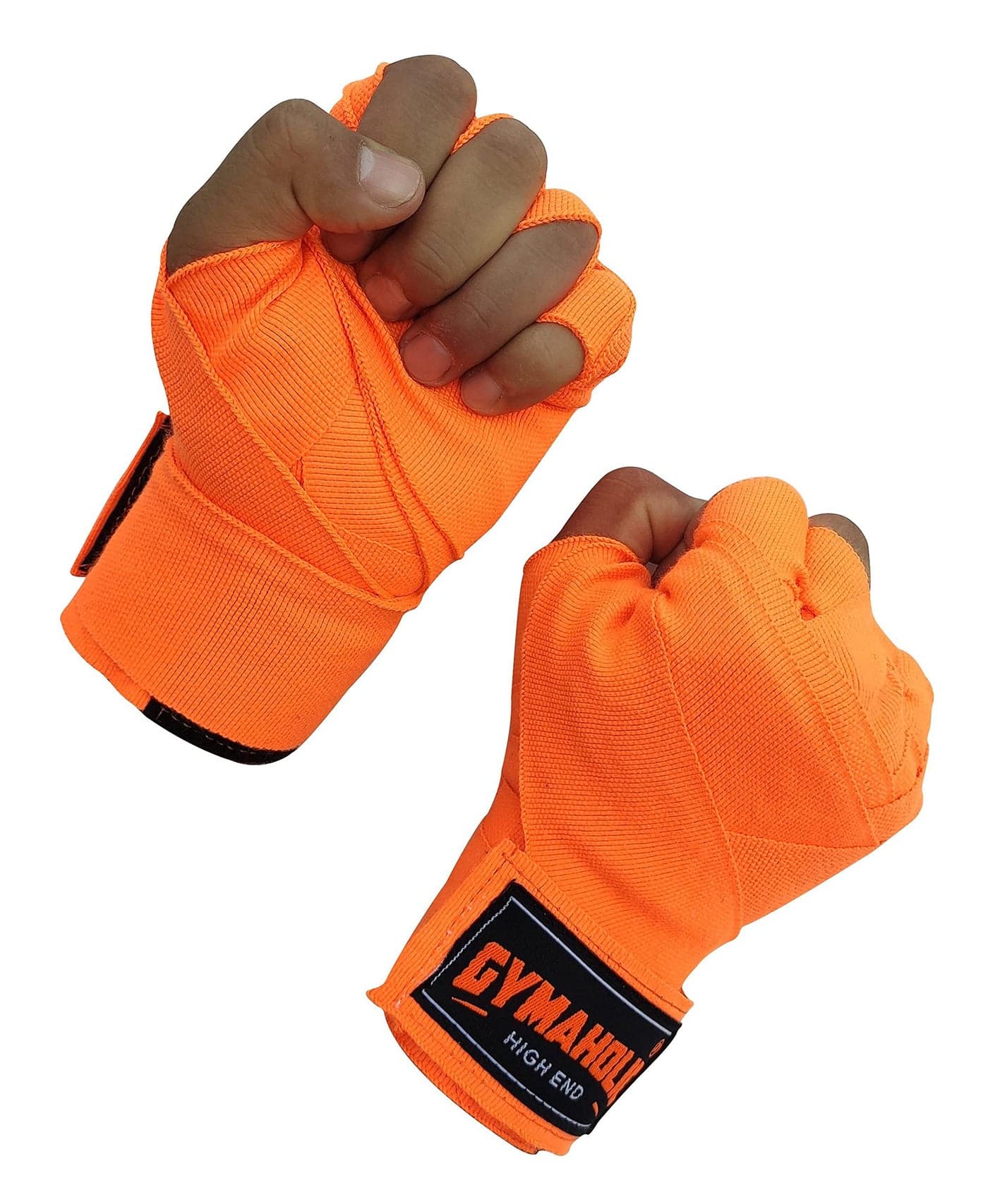 Gymaholic Handwraps, Hand Wraps, Handwraps MMA, Hand Wrap for Boxing, Handwraps for Women, Hand Wraps for Men, Hand Wraps for Gym (Orange, 108)