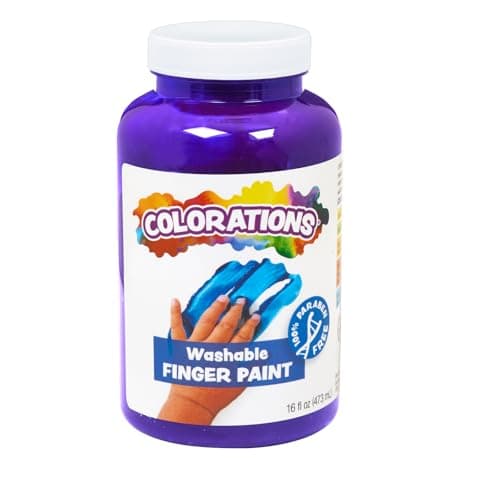 Colorations Washable Finger Paints 16 fl oz Violet NonToxic Creamy Vibrant Kids Paint Craft Hobby Fun Art Supplies Young kids finger painting hand painting CWFVI