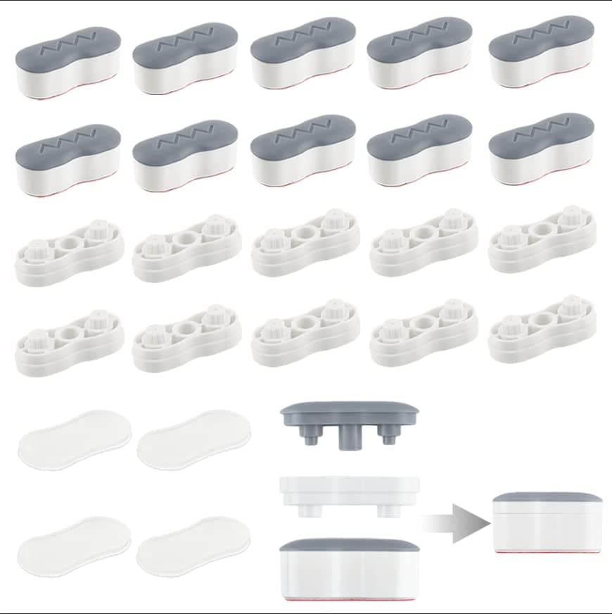 Bidet Toilet Seat Bumpers, Universal Toilet Seat Buffer,Toilet Lid Rubber Bumpers with 2 Heights adjustment,Bidet Bumpers with Strong Self Adhesive(Grey & Clear, 10 for Toilet Lid, 4 for Toilet Tank)