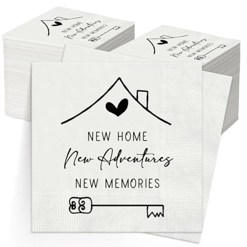 Janlaugh 100 Pcs 2026 Housewarming Gifts 3 Ply Napkins for New Home, First Time Welcome New House Owner Presents Gift Housewarming Party Decoration Supplies Favors for Couples Family Client Customer