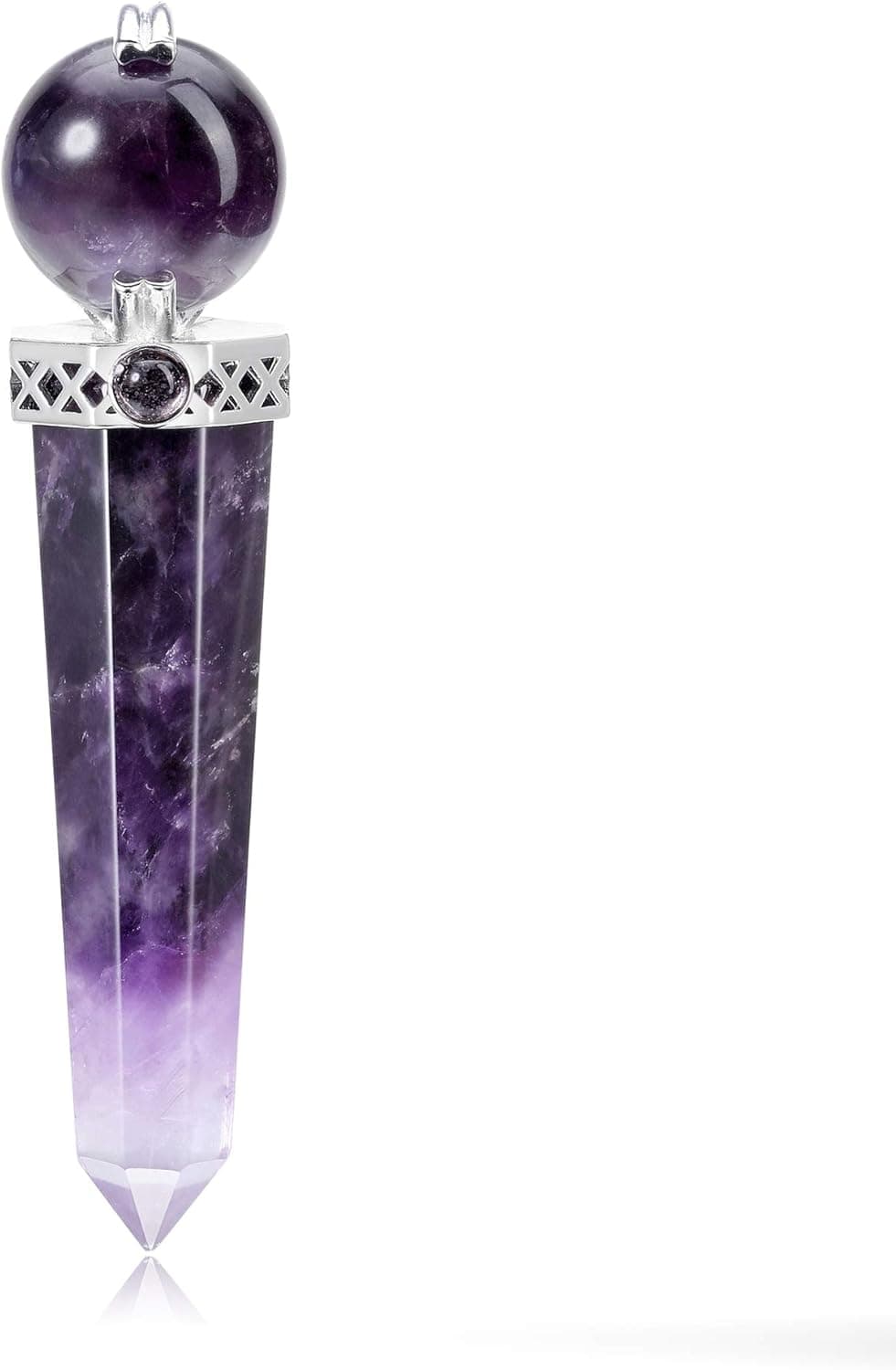 CrystalTears 3.2" Amethyst Crystal Wand Reiki Healing Crystal Point Prism Gemstone Wand Tumbled Poished Quartz Crystal Healing Stones for Meditation Wicca Crystal Therapy