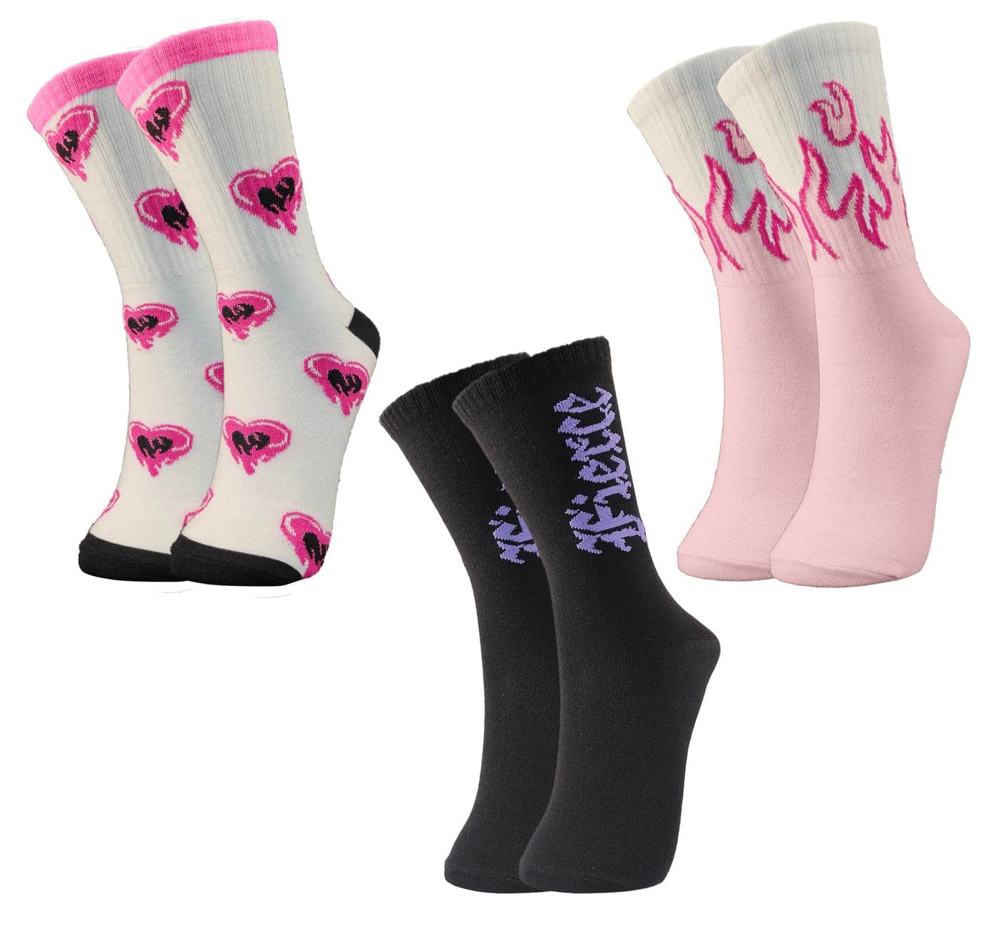 TRAZO Women's Cotton Blend Calf Length Designer Knitted Multicolor, Multi-Purpose Socks Socks For Women (Pack Of 3)