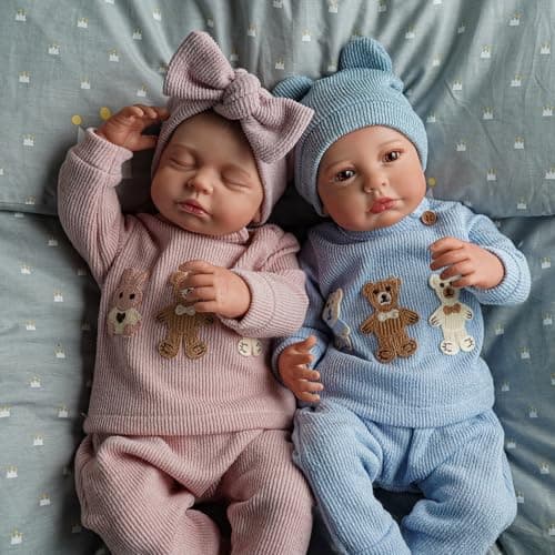 BABESIDE Lifelike Reborn Baby Dolls Twins 20Inch Cute RealisticNewborn Baby Dolls Soft Body Real Life Baby Doll Girls with Gift Box for Kids Age 3 Collection