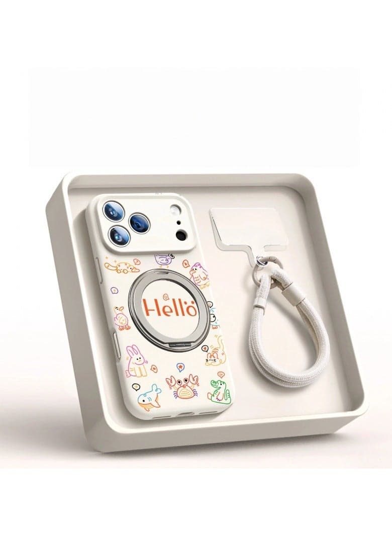 iPhone 17 Pro Max Full-Coverage Magnetic Stand Case with Dual-Snap Lanyard Drop-Resistant MagSafe Compatible