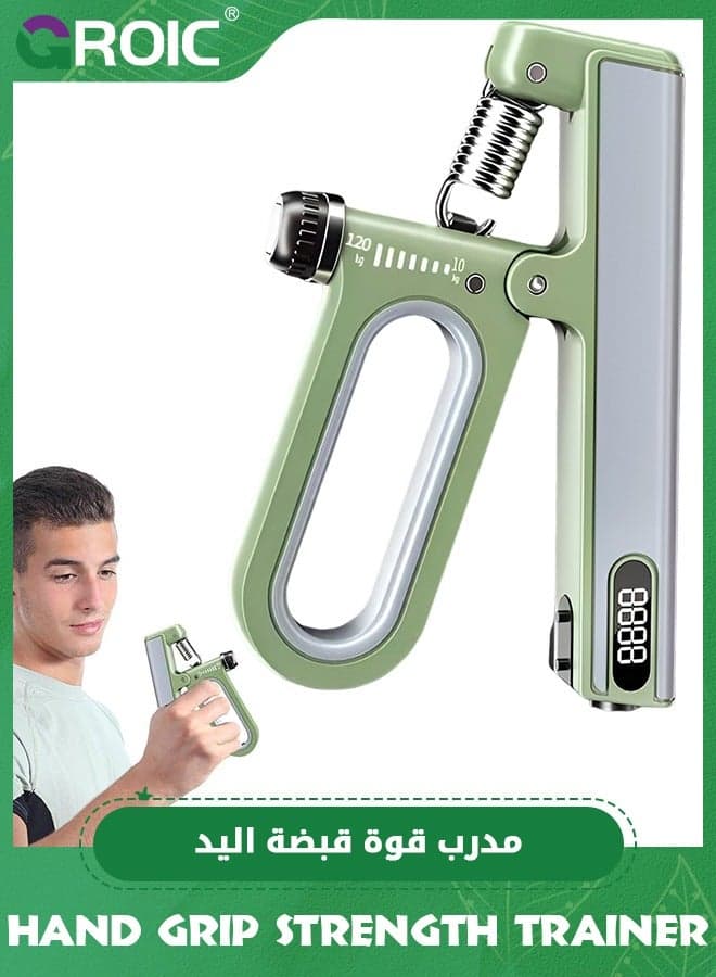 Hand Grip Strengthener, Adjustable Resistance 10-120 KG Hand Grip Strengthener, Grip Strength Trainer for Muscle Building and Injury Recovery, Large Screen Electronic Counting Hand Grip