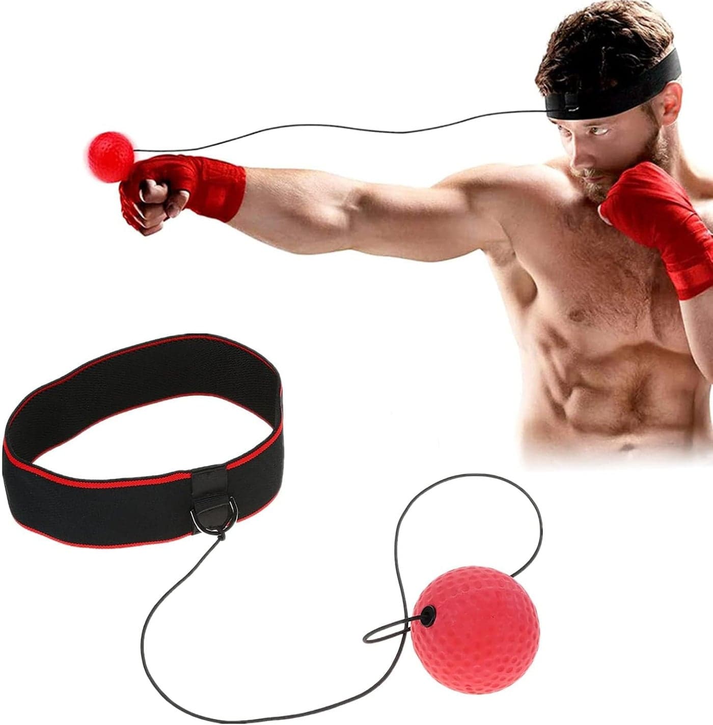Leosportz MMA Boxing Reflex Ball | Improve Reaction Speed and Hand Eye Coordination Training Boxing Equipment for Training at Home, Boxing Gear for MMA Equipment, Punching Ball (Advance)