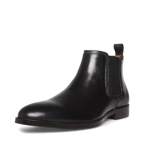 Steve Madden Men's Duke Dress Chelsea Boot, Black Leather, 7 M