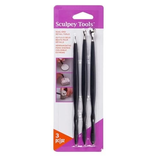 Sculpey Tools Dual End Detail Tools 3pc Set Sculpting Tools for Multiple Types of Clay Polymer OvenBakeAir DryNonDry Adult Craft Supplies