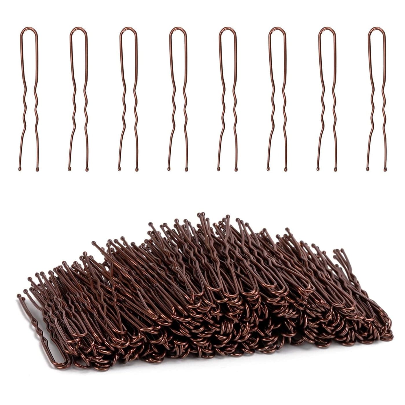 Tbestmax 300 Bun Hair Bobby Pins U Shaped Pin Hair Grips to Clip Ballet Hair Net for Women 5 CM2 Inch Brown