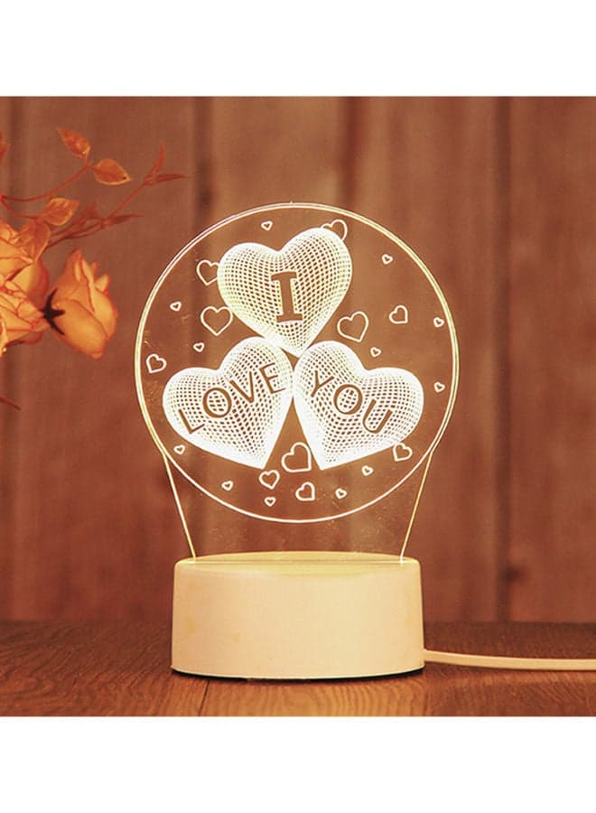 3D Usb Table Night Lamp White 10x20centimeter
