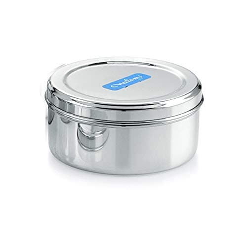 Neelam Stainless Steel 13, 26 Gauge Puri Belly Dabbas/Canisters, Used to Store Rotis, Parathas, Store Kitchen Ingredients like Spices, Lentils & Grains, Cookies, Steel Utility, 2175 ml, Sliver