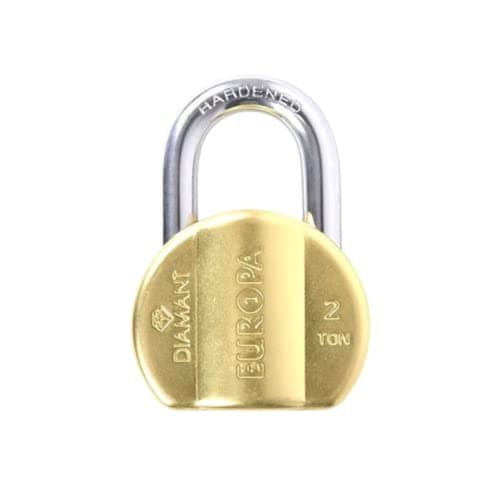 Europa L365BM Brass Padlock | High-Security Dimple Key Lock | Durable Brass Body | Anti-Cut Hardened Shackle | Rust-Resistant | 4 Dimple Keys Included | Pack of 1 for Home & Office Security