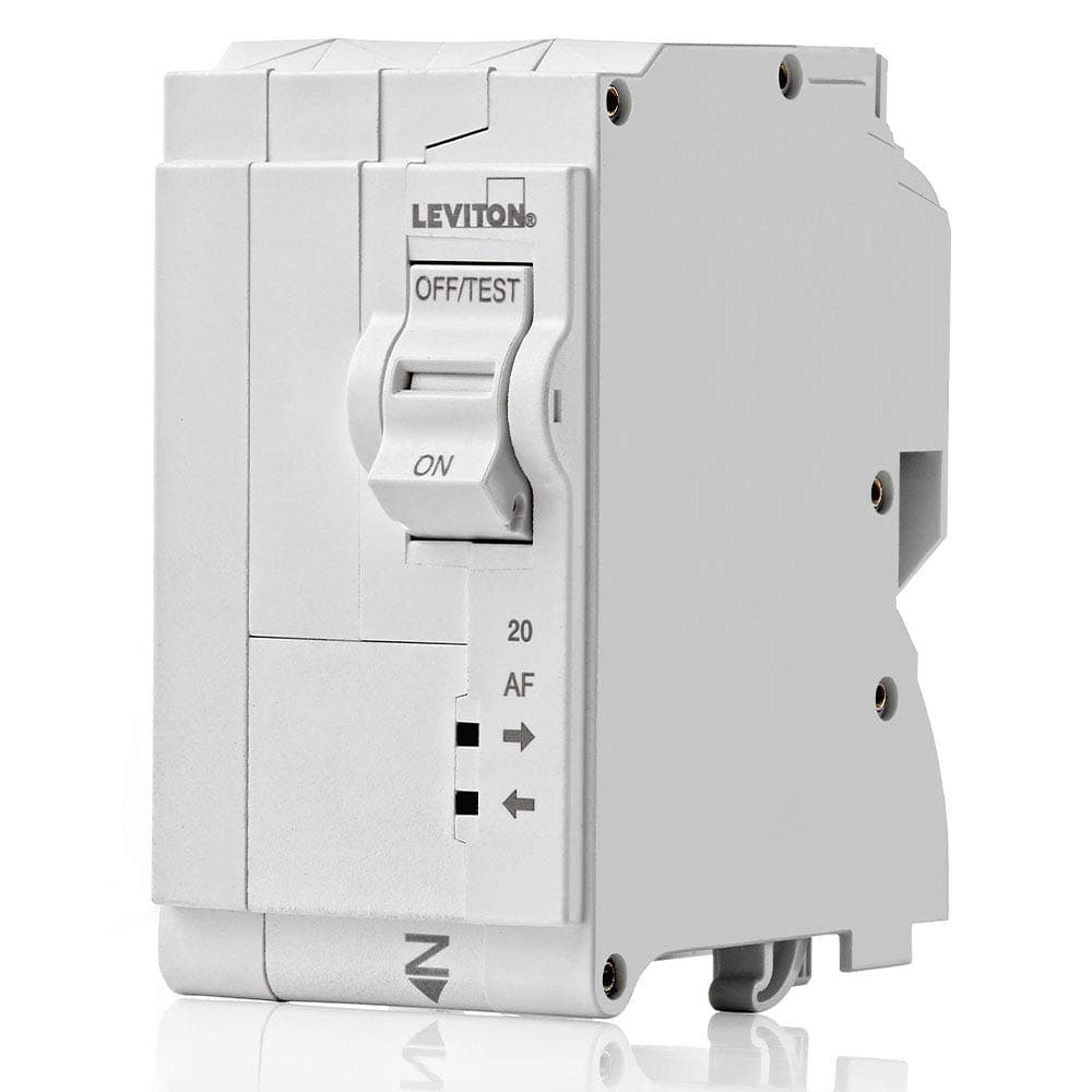Leviton 20A 2Pole PlugOn AFCI Branch Circuit Breaker Hydraulic Magnetic 120240 VAC LB220AF White