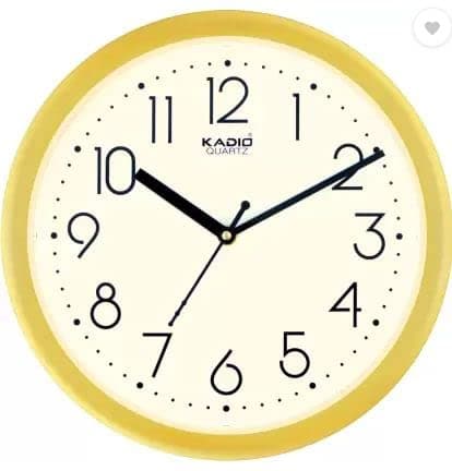 Kadio Analog 24.5 cm X 24.5 cm Wall Clock (Gold with Glass, Standard)
