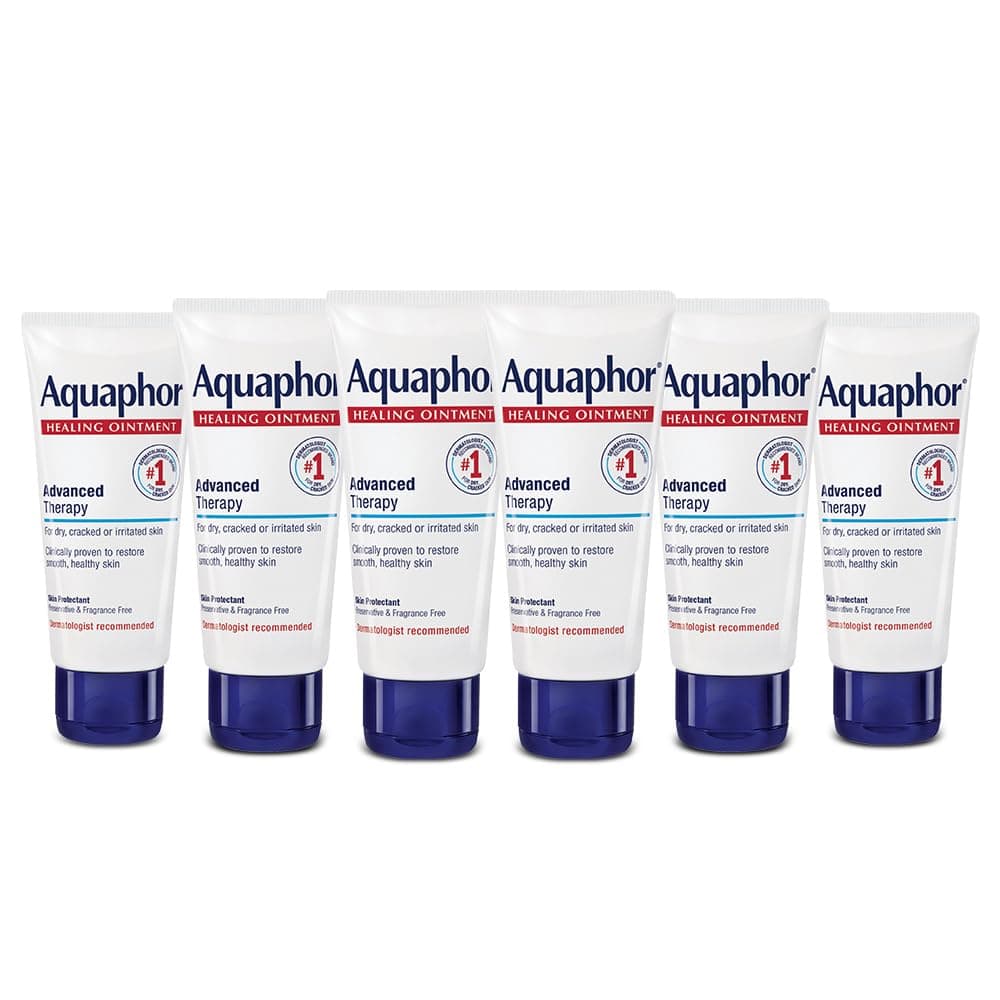 Aquaphor Healing Ointment Advanced Therapy Healing Ointment for Dry Skin Skin Protectant for Dry Cracked Skin 175 oz Tube Pack of 6