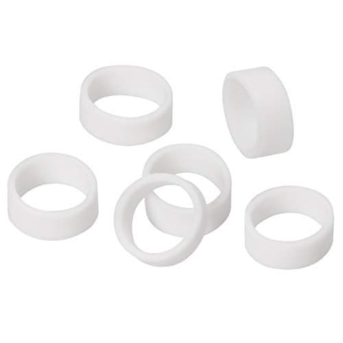 ONLYKXY 100 Pieces Silicone Cable Ties, Data Lines Silicone Cord Ties, Reusable Rubber Rings, Power Cable Tie Straps, Elasticity Coil Ring, Rubber bands (White)