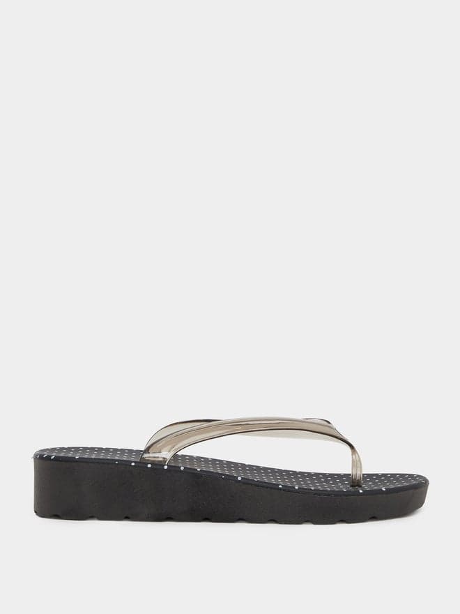 Polka Dot Print Flip Flops — 38-39