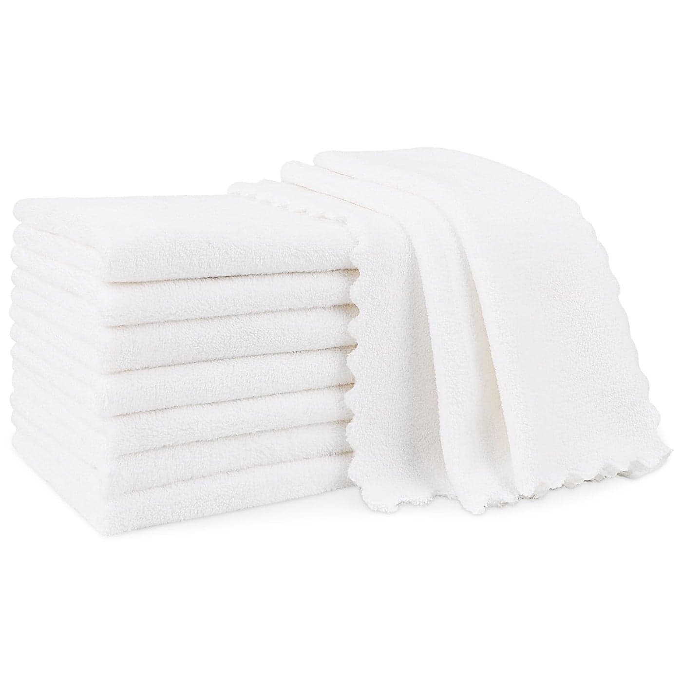 Orighty Burp Cloths for Baby 8 Pack Super Soft Absorbent Coral Fleece Baby Burp Cloth 20x10 Inch Gentle Large Burping Rugs for Babies Sensitive Skin Burping Cloths for Newborn Essential White