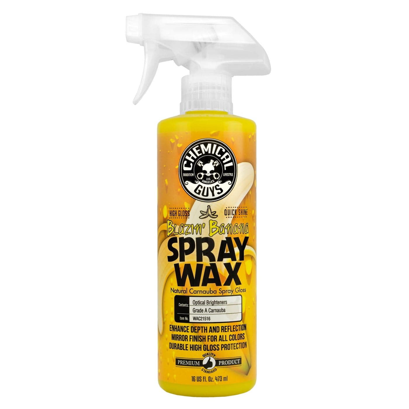 Chemical Guys WAC21516 Blazin Banana Spray Wax Natural Carnauba Gloss Safe for Cars Trucks SUVs RVs More 16 fl oz