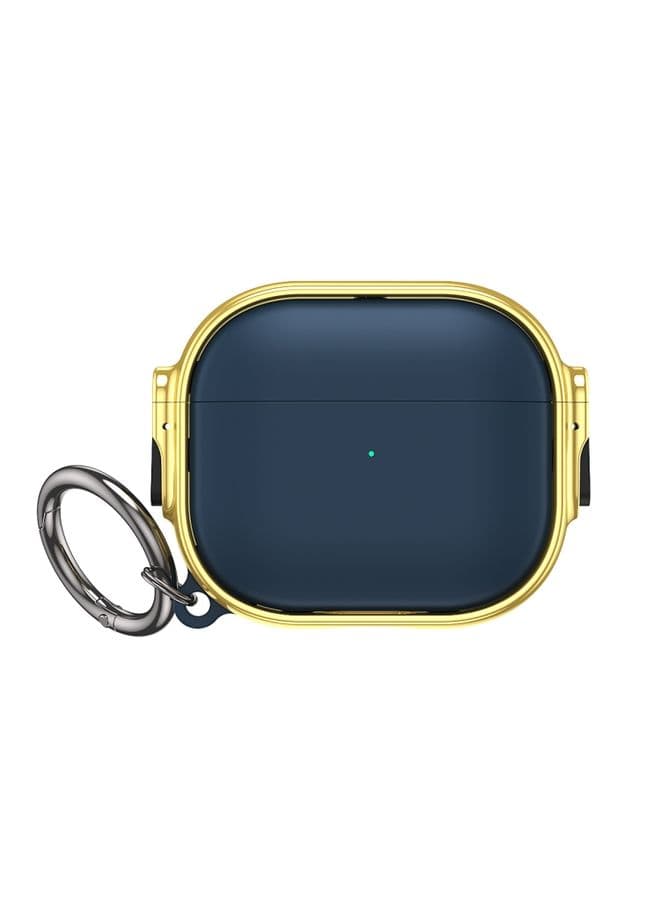 Case Cover For AirPods 3 Drop-proof Case Split Design Plating Protection Cover Gold+Blue