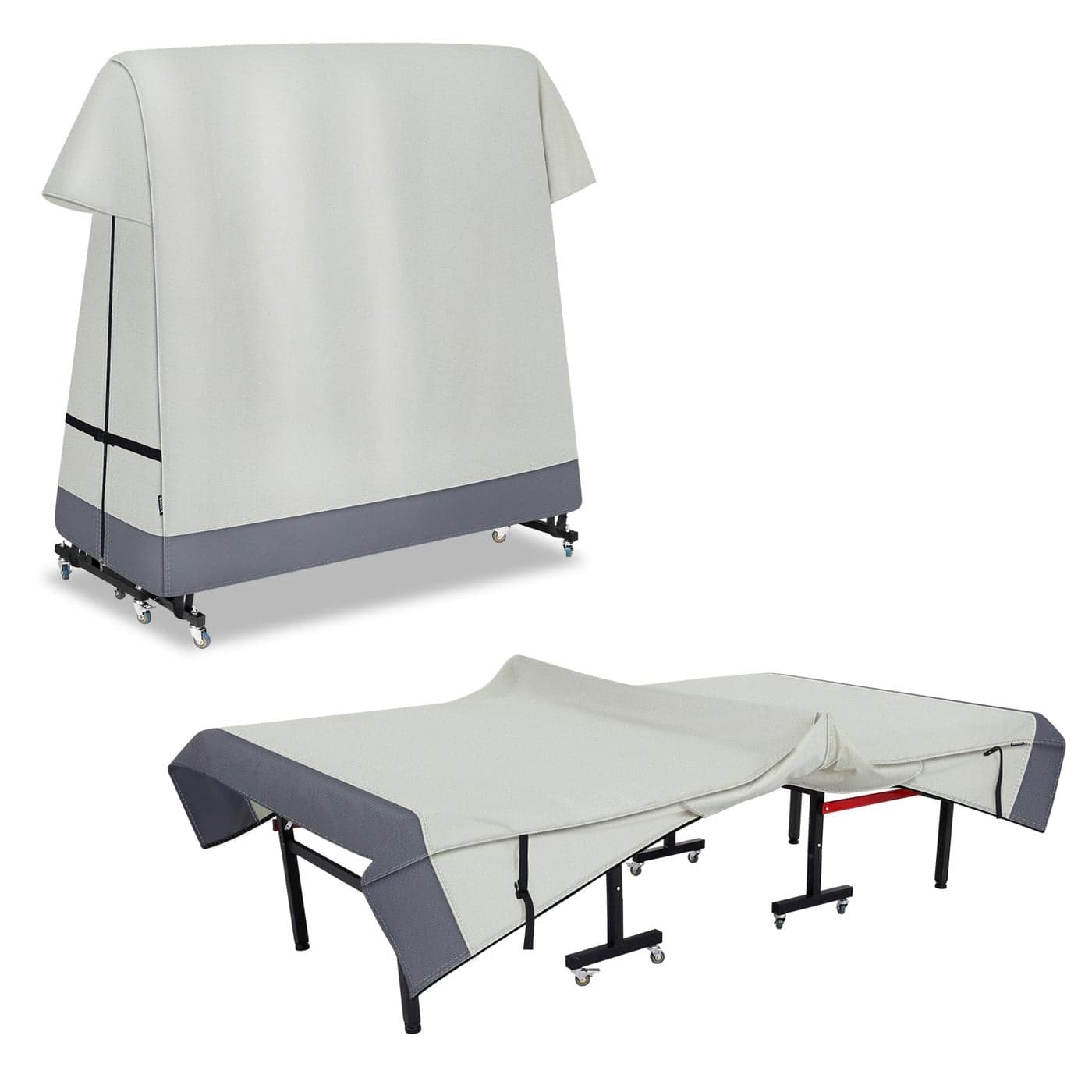 STEECA Ping Pong Table Cover Outdoor Waterproof, Dual Function Table Tennis Cover Fits Both Folding Tables and Flat Tables Indoor & Outside 68"L x 6"/30"W x 62"H