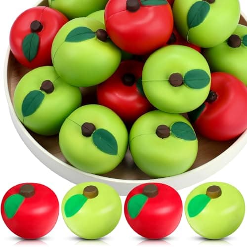 Chalyna 30 Pieces Fruit Stress Ball Red and Green Fruit Stress Relief Squeeze Balls Squeeze Finger for Adults Finger Exercise Reward Gifts Supplies28 Inch