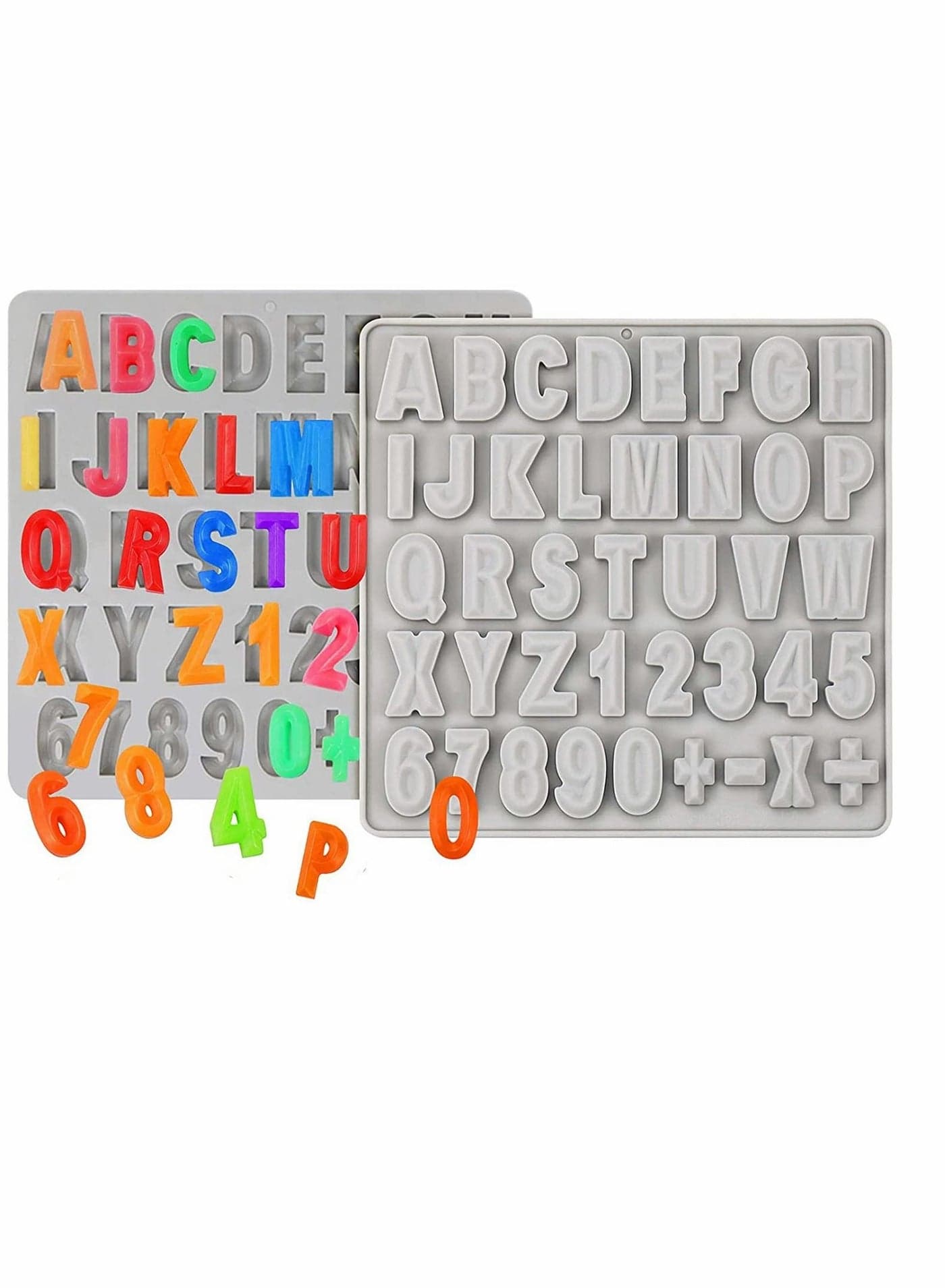 Silicone Letter Molds for Chocolate Covered Strawberries, Alphabet and Numbers Fondant Uppercase Candy Beautiful Heart Cake...
