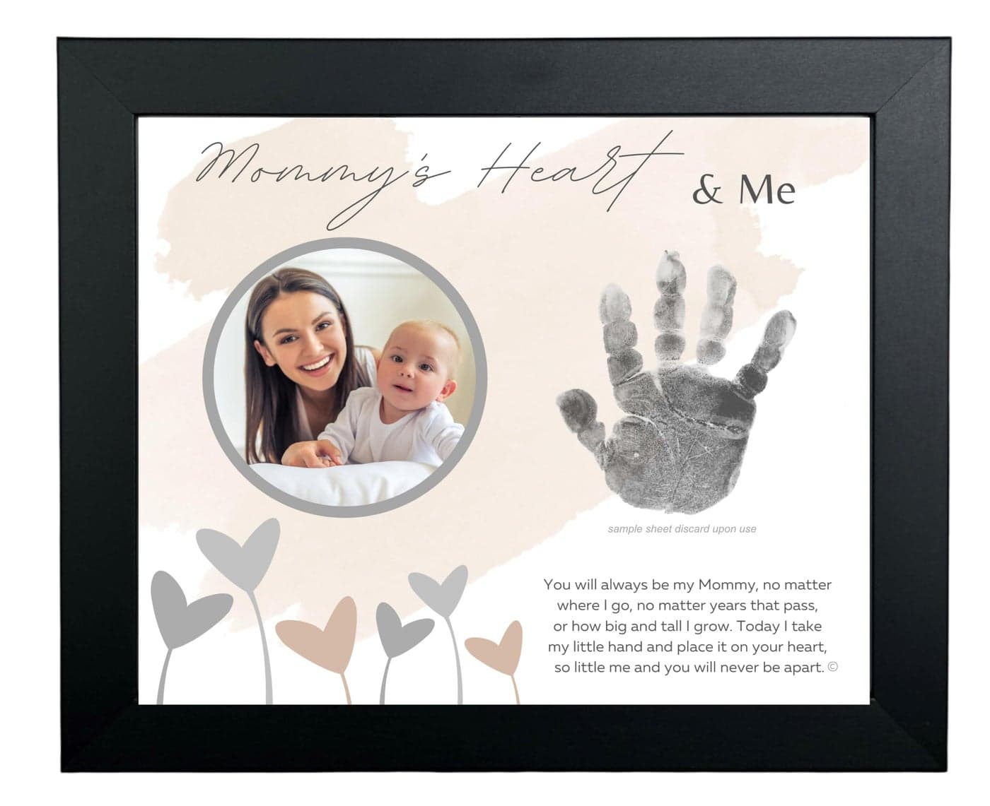 Baby Child Keepsake Handprint Frame for Mom with Poetry - Gift for First Time Mom for Mother's Day or Christmas - Gift for Mom from Baby Son/Daughter - Made in USA