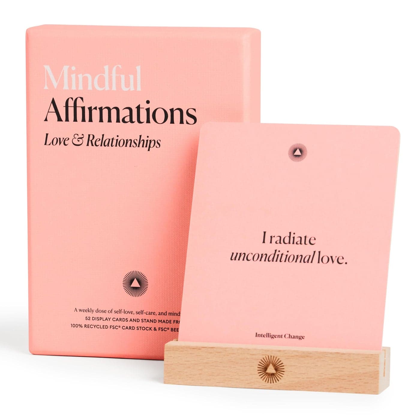 Intelligent Change 52 Mindful Affirmation Cards for Love and Relationships, Daily Words of Inspiration, Self Care Positive Affirmation Cards for Women with Stand, Gifts For Women, Mothers Day Gifts