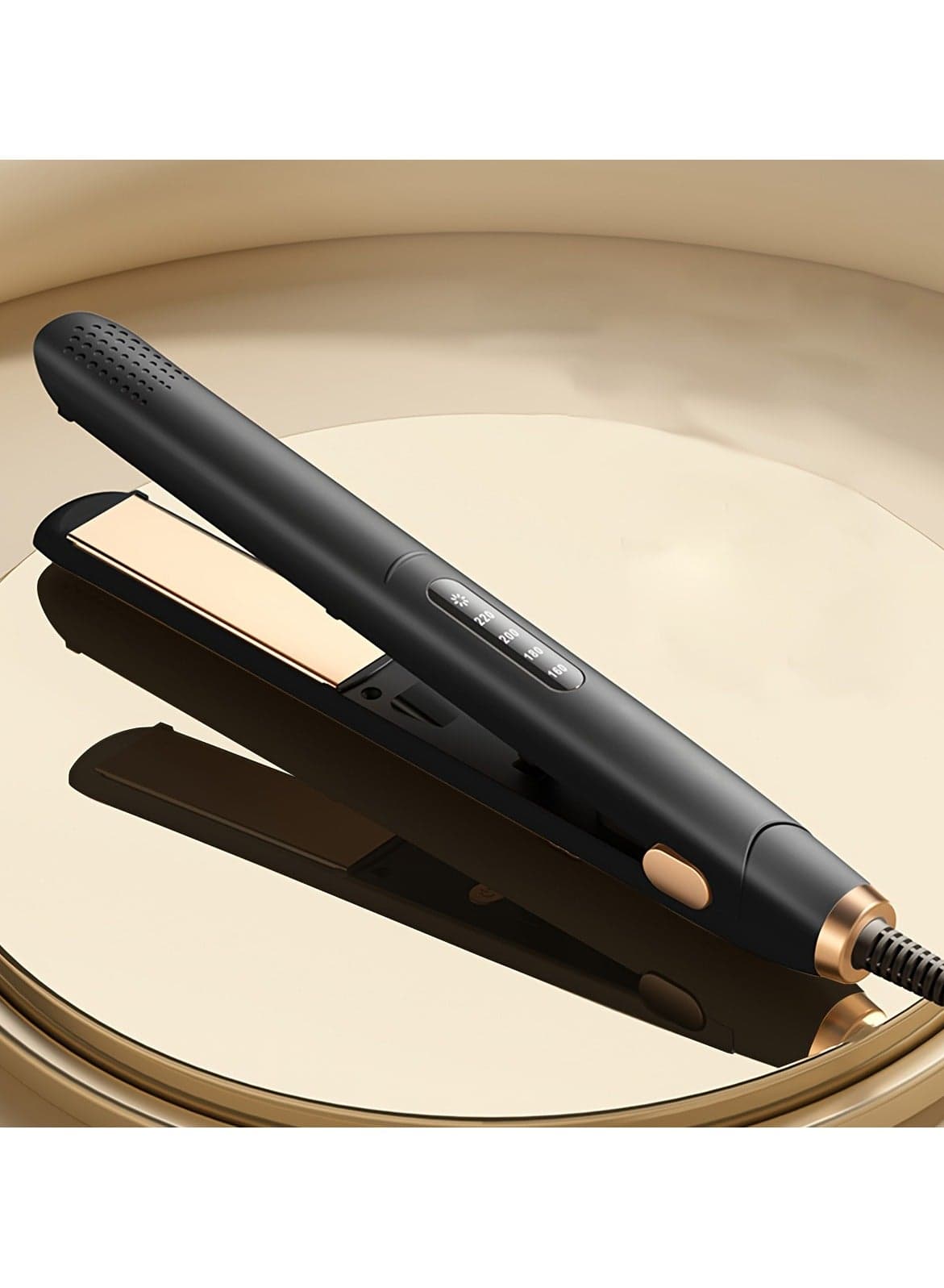 2-in-1 Hair Straightener and Curler Dual Voltage Styling Tool for Professional Salon Straightening/Curling/Waving