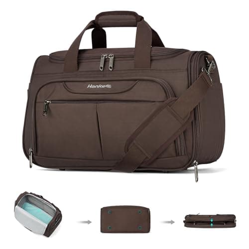Hanke Underseat Carry On luggage Bags for Travel Foldable Travel Bags for Women Soft Lightweight Personal Item Travel Bag Small Carry On Bags for Airplanes Travel Tote Bags for Women MenCoffee